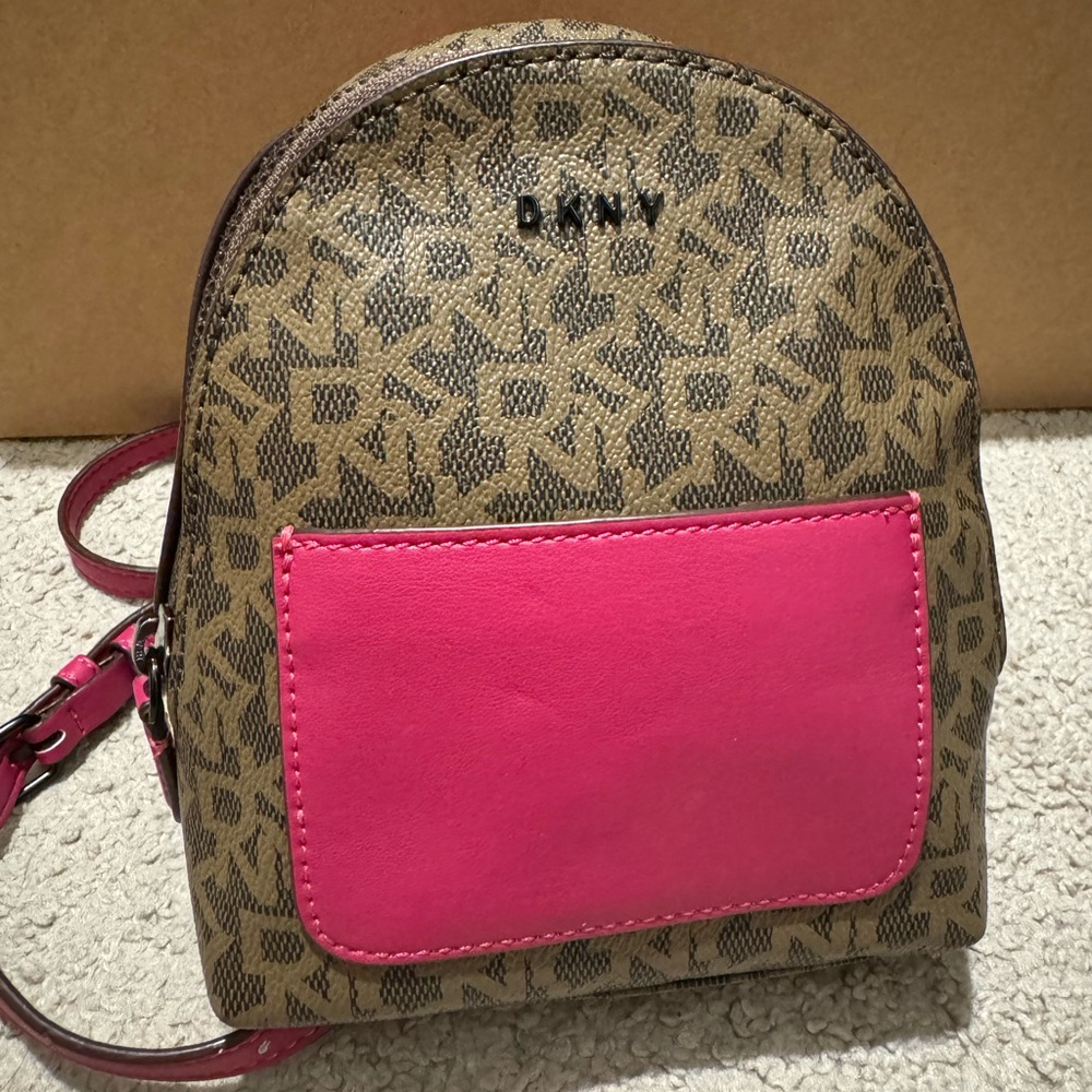 Small dkny crossbody bag pink beige and brown